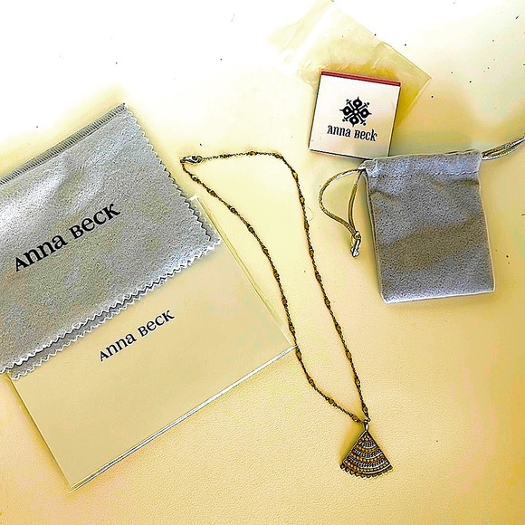 Anna Beck necklace fan motif with bag, card, cleaning cloth and instructions - Picture 4 of 9